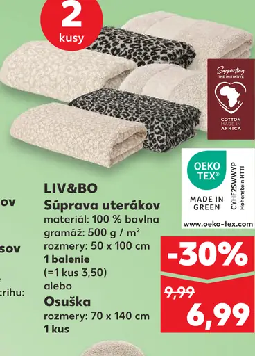 LIV&BO súprava uterákov bavlnená