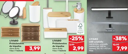LIV&BÔ LED svietidlo nad skrinku alebo umývadlo
