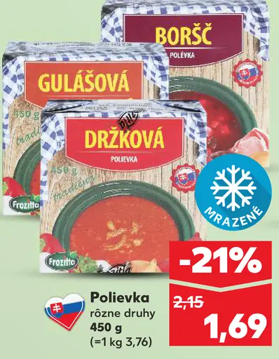 K-Classic Polievka boršč, gulášová, držková mrazená