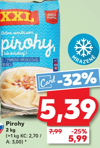 XXL Pirohy tvarohové, slivkové, zemiakové mrazené