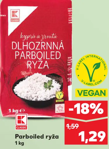 K Classic dlhozrnná parboiled ryža