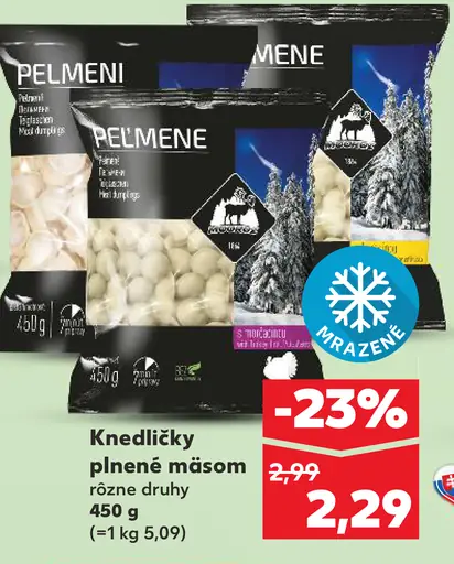 Knedličky plnené mäsom mrazené