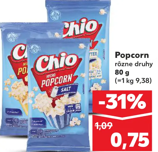 Chio Popcorn rôzne druhy