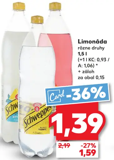 Schweppes rôzne druhy