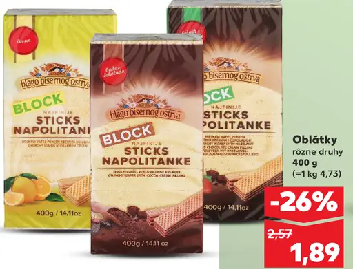 Blago Biser Mog Sna Block Sticks napolitanke rôzne druhy