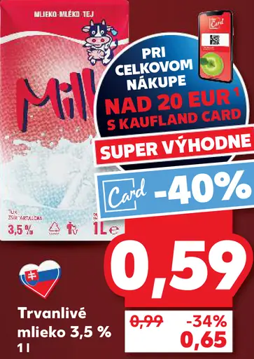 Mila trvanlivé mlieko 3,5 %