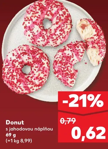 Donut s jahodovou príchuťou