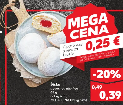 Šiška s ovocnou náplňou MEGA CENA (pri kúpe 3 ks)