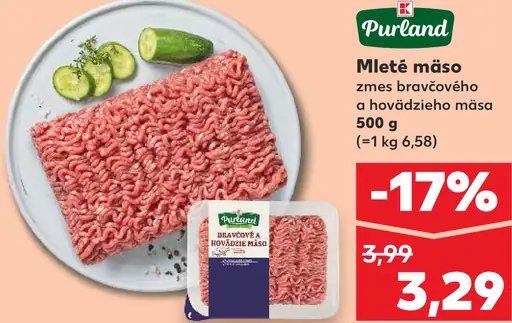 Purland Mleté mäso zmes bravčového a hovädzieho mäsa