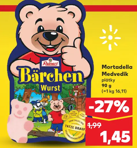 Reinert Bärchen mortadella Medvedík plátky