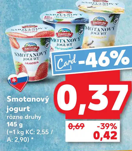 Smotanový jogurt rôzne druhy