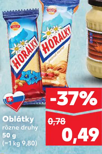Oblátky Horalky rôzne druhy