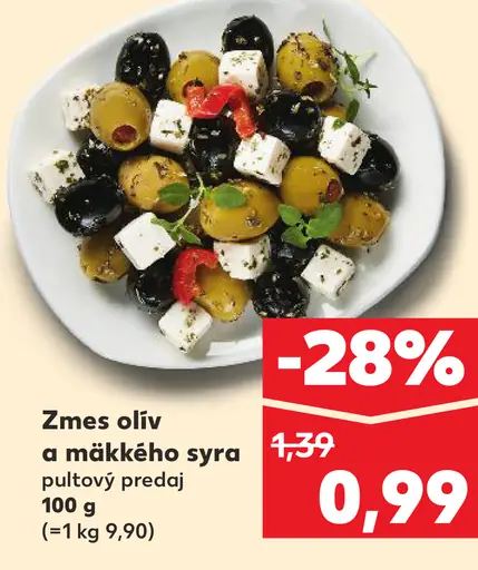 Zmes olív a mäkkého syra