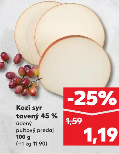 Kozí syr tavený 45% údený