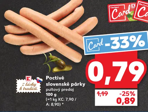Poctivé slovenské párky mini pultový predaj