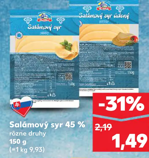 Salámový syr údený