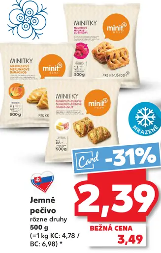 Minipéčivo Minity jemné pečivo