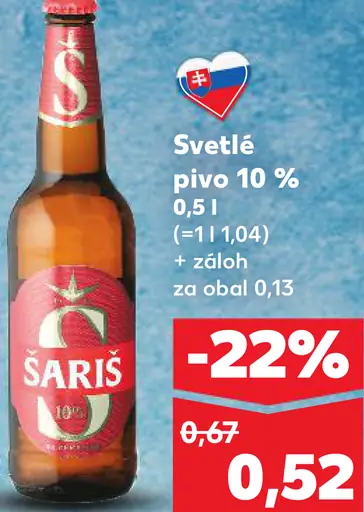 Šariš Světlé pivo 10%