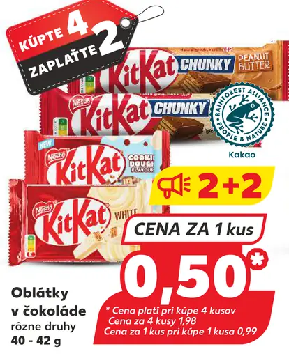 KitKat oblátky v čokoláde rôzne druhy