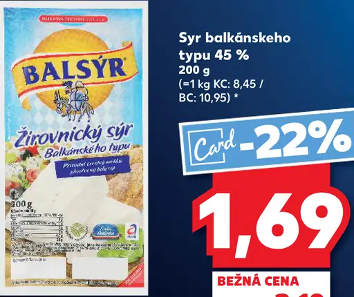 Balsýr žirovnický syr balkánskeho typu 45 %
