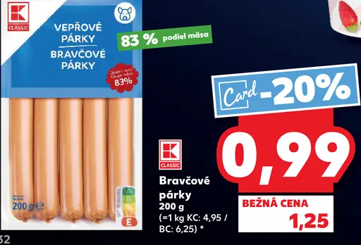 K-Classic Bravčové párky