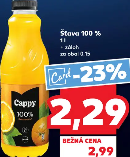Cappy šťava 100 % pomaranč