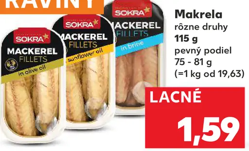 Sokra makrela filety v konzerve
