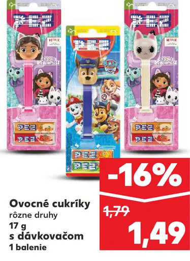 Pez ovocné cukríky s dávkovačom rôzne druhy