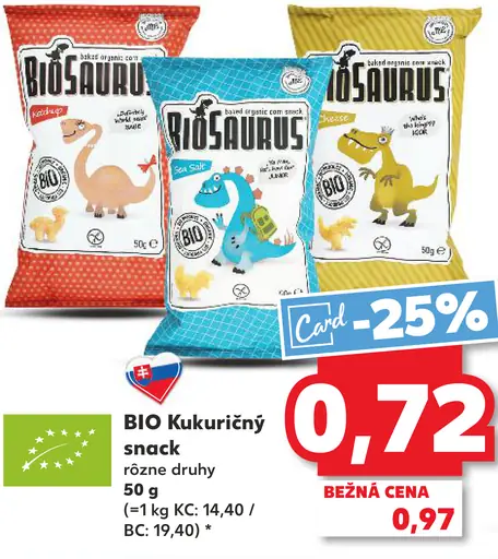 BioSaurus kukuričný snack