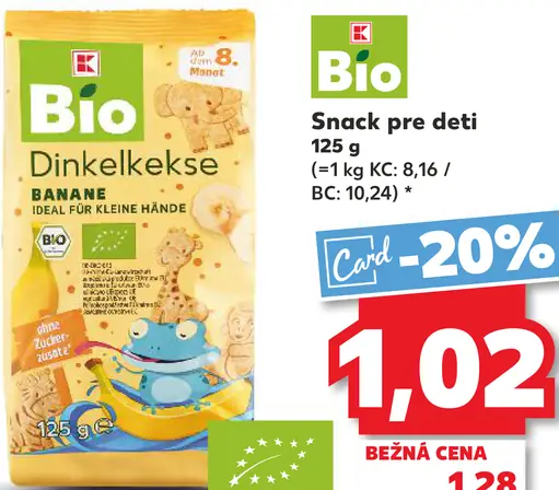 K-Classic Bio špaldové sušienky banánové pre deti