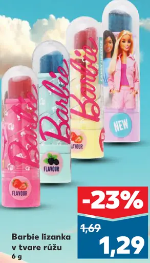 Barbie lízanka v tvare rúžu