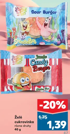 Sweet'n Fun Sour Burger želé cukrovinka