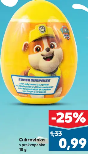 Paw Patrol cukrovinka s prekvapením
