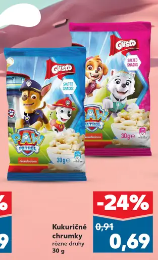 Gusto Paw Patrol kukuričné chrumky salted snacks