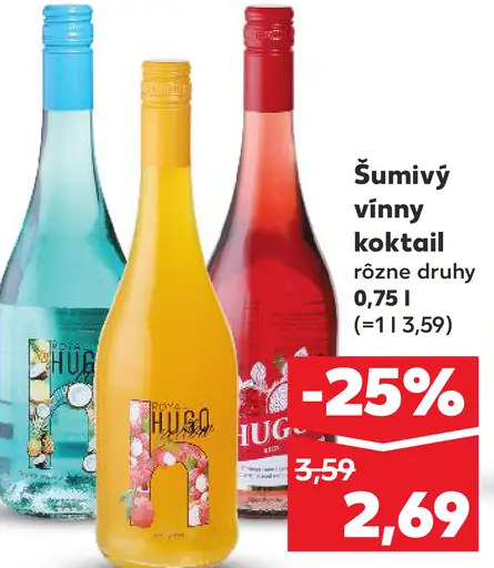 Hugo šumivý vínny koktail
