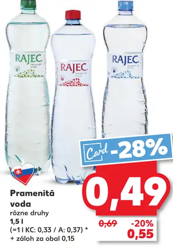 Rajec Pramenitá voda sýtená