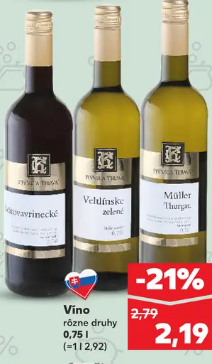Vino rôzne druhy