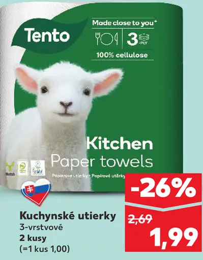 Tento Kitchen papierové utierky 3-vrstvové