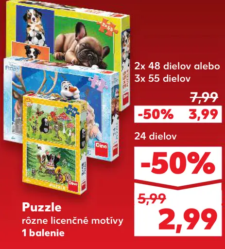 Puzzle rôzne licencné motívy