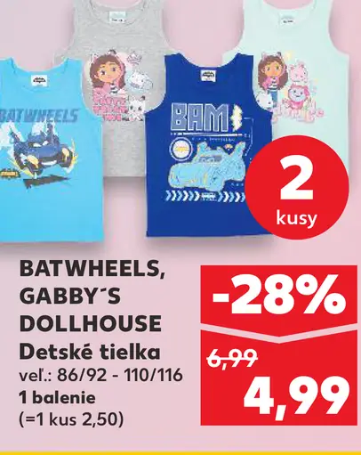 Batwheels, Gabby's Dollhouse detské tielka