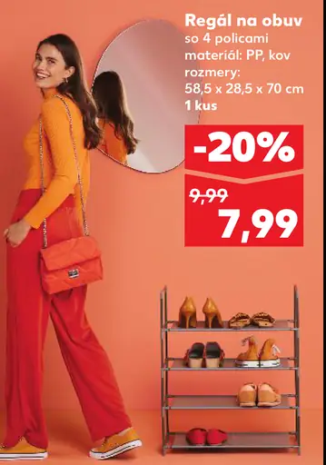 Regál na obuv so 4 policami