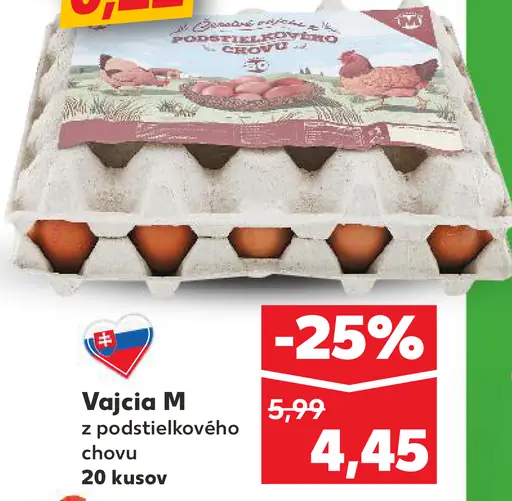 Vajcia M zo podstielkového chovu