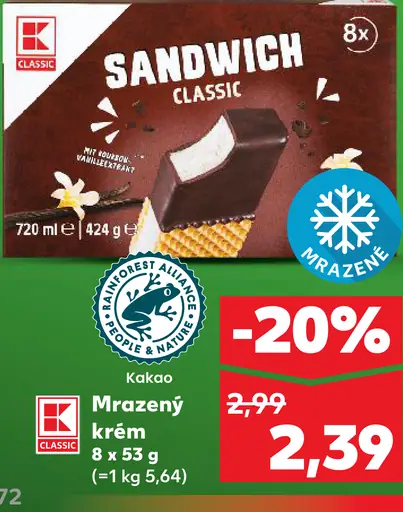 K-Classic Sandwich Classic mrazený krém kakao