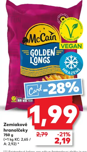 McCain Golden Longs zemiakové hranolčeky
