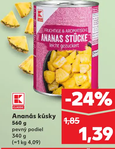 K-Classic ananás kúsky v náleve