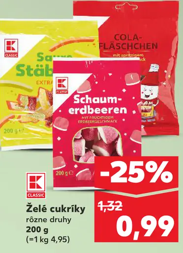 K-CLASSIC Želé cukríky rôzne druhy