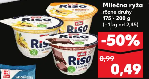Riso Mliečna ryža rôzne druhy