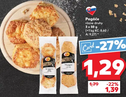 Pagáče rôzne druhy