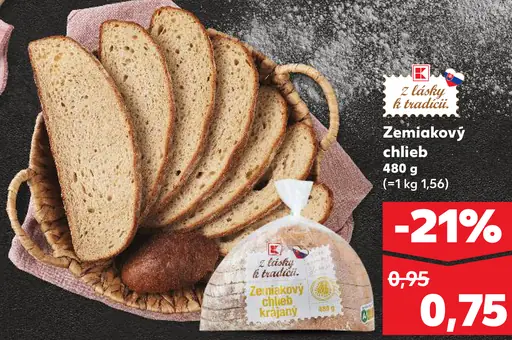 Zemiakový chlieb krájaný