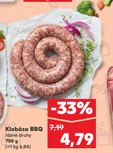 Klobása BBQ rôzne druhy